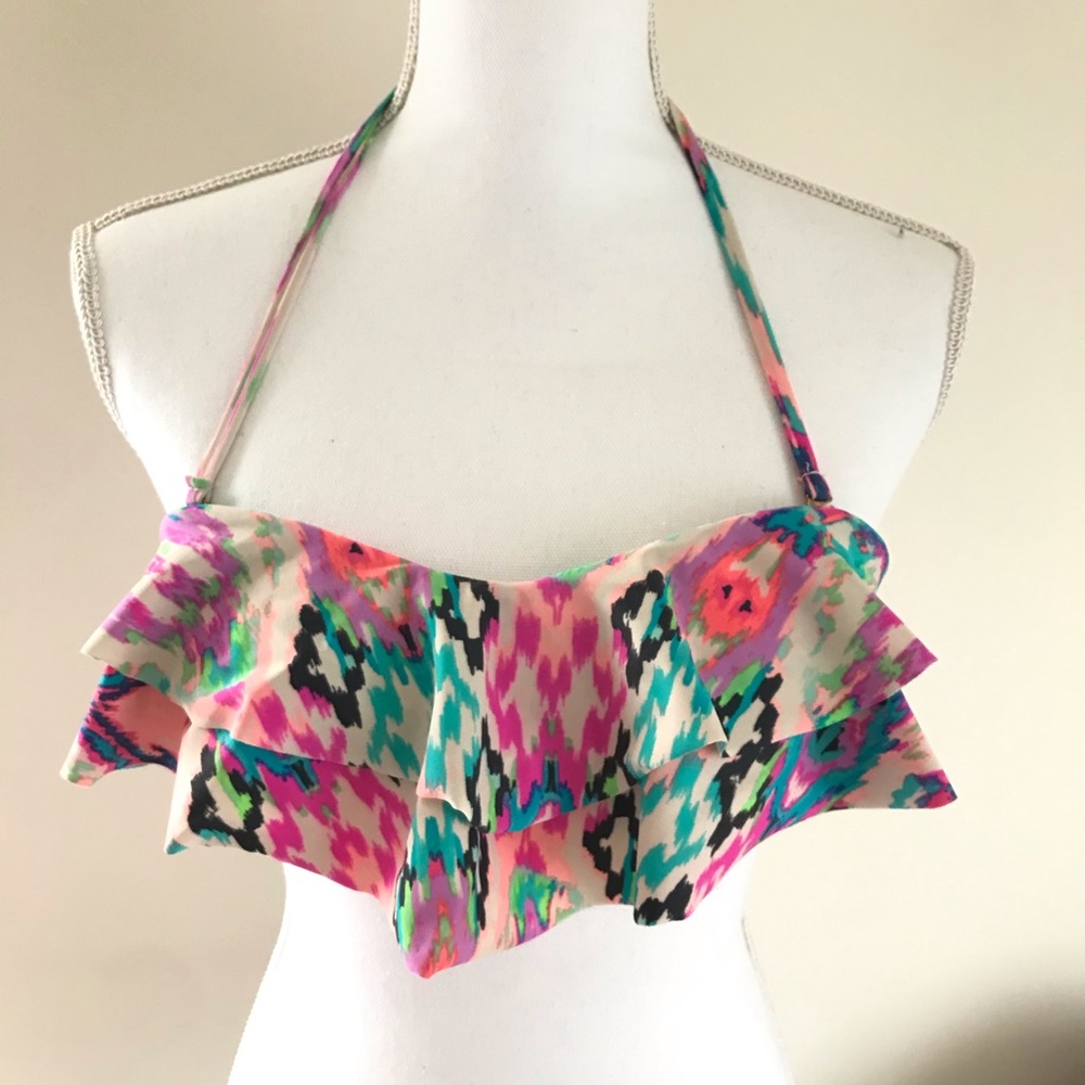 Cute multi color swim top - size M
